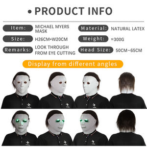 Máscara <span class=keywords><strong>de</strong></span> pánico <span class=keywords><strong>de</strong></span> luz <span class=keywords><strong>de</strong></span> luna para adultos personalizada para fiesta Michael Myers Mcmel Sign Night-eye Mask New Halloween Movie Horror Latex Major Mask - Product Image 5