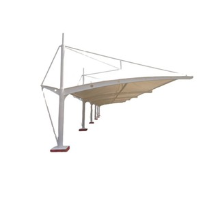 Cochera Moderna con Estructura de Acero y Techo de PVC, Diseño Plano Impermeable para Estacionamiento de Autos, Uso en Exteriores - Product Image 1