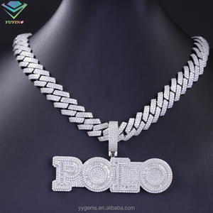 925 Sterling Silver Iced Hip Hop Đồ Trang Sức VVS Moissanite Kim Cương Tùy Chỉnh Thiết Kế Vòng Cổ Mặt Dây Chuyền Thư/Số/Tên/Logo Trẻ Em - Product Image 5
