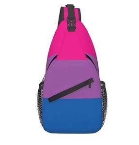 Bisexual Sling Bag Gay Proud Cross Chest Bag Sling Backpack Fashion Hiking Daypack Unisex Chest Shoulder Bag