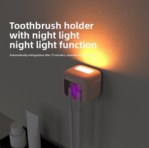 Smart UVC Toothbrush Sanitizer Auto Drying <b>Timer</b> Night <b>Light</b> USB-C Rechargeable Toothbrush Holder for Home Bathroom - Product Image 5