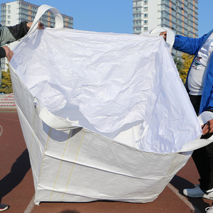 Hot bán 1 tấn Jumbo fibc số lượng lớn Túi 1000kg PP nhựa thoáng khí 4 vòng + Đáy phẳng + bìa váy túi Đậu - Product Image 4