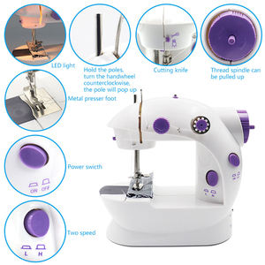 Máquina DE COSER eléctrica portátil para el hogar multifunción con puntada de bloqueo inverso hilo doble para reparación doméstica - Product Image 3