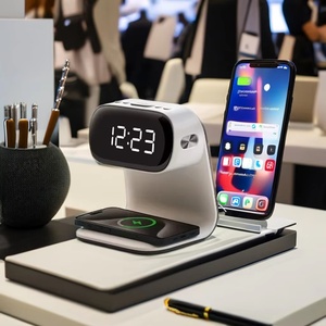 3-in-1 LED Night Light Alarm <b>Clock</b> with Wireless Charger - Multifunctional Bedside Lamp & <b>Digital</b> <b>Clock</b> for Bedroom & Office - Product Image 3