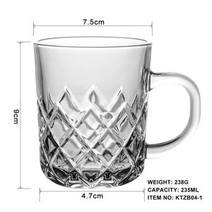 Juego de Tazas de Café Transparentes Portátiles Pequeñas Personalizadas al por Mayor, Juego de 6 Tazas de Vidrio para Té, Leche o Hielo - Product Image 2