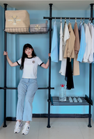 YIJIALE Armoire enfant métallique détachable, penderie et placard pour vêtements de bébé