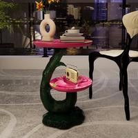 Table d'appoint sculpturale d'inspiration rose |   Table d'appoint artistique à double couche en gros pour salon