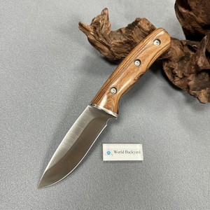 Blh01 شعار مخصص الكلاسيكية 3Cr13 مقبض خشبي من الفولاذ المقاوم للصدأ مستقيم الصيد سكين شفرة ثابتة - Product Image 5