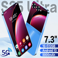 Smartphone S25 Ultra E Book Office 7,3 pouces 90Hz Android 15 16 Go 512 Go 72MP 8000 mAh+ MTK Dimensity 5G Double SIM Face ID GPS Métal