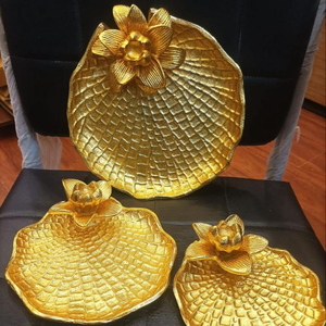 Ensemble de bougeoirs lot de 4 bougeoirs chauffe-plat floraux ensemble de bougeoirs décoration de la maison indienne bougeoirs chauffe-plat Diwali Pooja - Product Image 1