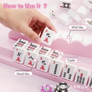 Soporte de madera para Mahjong, adorno de almacenamiento de escritorio portátil magnético, diseño moderno y sencillo, accesorios de juego unisex - Product Image 2