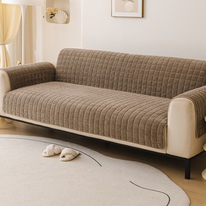 <b>Sofa</b> Cover One Piece Non Slip Solid Color Flannel 145-185Cm For Three Seater <b>Sofa</b> Modern Style Pet <b>Dog</b> Mat - Product Image 1