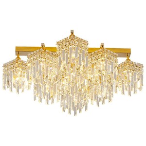 <span class=keywords><strong>Plafonnier</strong></span> encastré en métal et cristal de style européen, luminaire suspendu nordique moderne avec contrôle par capteur, CRI 90 élevé pour salon - Product Image 5