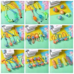 Ensemble de jouets en corde pour animaux de compagnie, en coton durable, pour chiots et chiens, pour soulager l'ennui, petite taille, emballage en polybag - Product Image 1