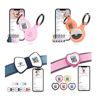 PawView Personnalisé en Gros Collier pour Chien en Silicone pour AirTag Étiquette NFC Intelligente Code QR pour Animaux de Compagnie Plaquette d'Identité Personnalisée pour Chiens et Animaux