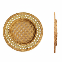 Sous-plats en rotin naturel résistants à la chaleur pour table, écologiques, diamètre 33 cm, assiettes de présentation artisanales, décoration de mariage
