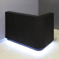 Comptoir de réception modulaire personnalisé noir mat de haute qualité pour exposition, magasin ou entreprise