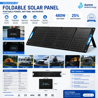 Module solaire pliable JiYao 480W, rendement de 25%, noir, haute performance pour camping-car, marine et usage extérieur
