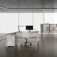 2025 plus récent bureau de direction de luxe usine personnalisé mobilier de bureau haut de gamme moderne convertible en forme de L placage de bois bureaux