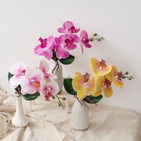 Vente en gros de fleurs d'orchidées artificielles Phalaenopsis, fausses orchidées papillon pour la décoration de la maison, les mariages et les événements, centre de table