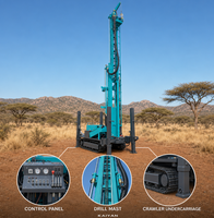 Foreuse de puits d'eau sur chenilles en acier KY450, profondeur 450m, diamètre de forage 140-350mm, moteur Weichai 103kW, capacité de traction 25t, foreuse DTH