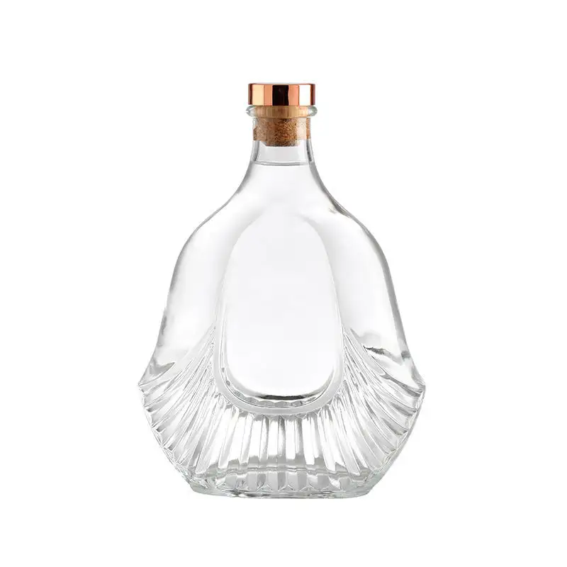 Forme personnalisée multi-taille bouteille en verre vente en gros rhum whisky liqueur gin vin spiritueux bouteille de vodka