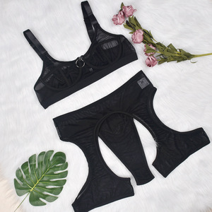 Moda encaje transparente Mujer Floral bordado mono moda ahueca hacia fuera conjunto de lencería mujer Sexy <span class=keywords><strong>ropa</strong></span> <span class=keywords><strong>interior</strong></span> conjunto Coquette Top - Product Image 2