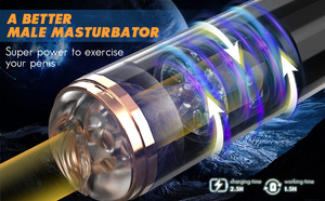 Copa de masturbación vibratoria giratoria automática para hombre, succión Sexy, Sexo Oral Real, entrenador de retardo de tiempo, Stroker de pene caliente - Product Image 5