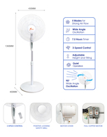 Super promotion : Ventilateur de circulation d'air silencieux domestique de 16 pouces avec écran tactile et télécommande, 3 vitesses de vent