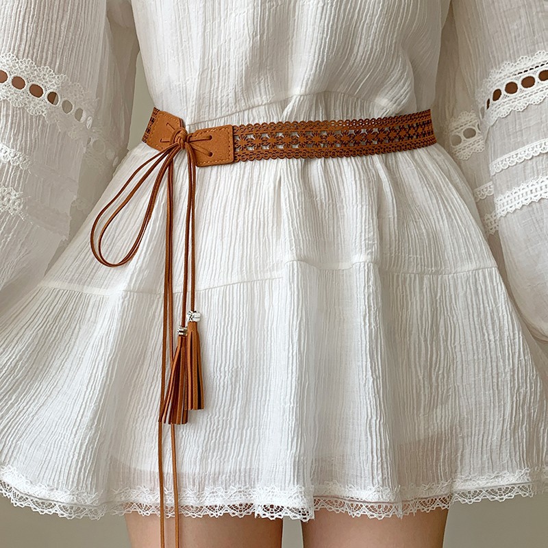 Boho Womens Tassel Belts Cotton Boho Belt, Vintage Style Belt
