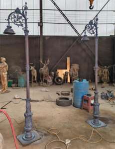 Escultura de iluminação de lâmpada de rua vintage em <span class=keywords><strong>bronze</strong></span> fundido de cobre decorado com grande quintal ao ar livre - Product Image 5