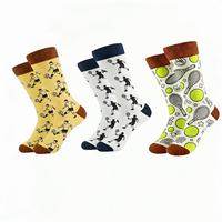 Chaussettes de sport fantaisie pour hommes grandes tailles, en coton jacquard, motifs football, tennis, volley-ball, ping-pong, amusantes, décontractées, vente en gros