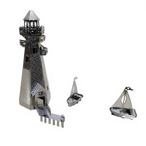 <span class=keywords><strong>Puzzle</strong></span> <span class=keywords><strong>3D</strong></span> en métal de phare gardien, modèle d'assemblage éducatif fait main, jouet pour adultes, moins de 50 pièces - Product Image 1