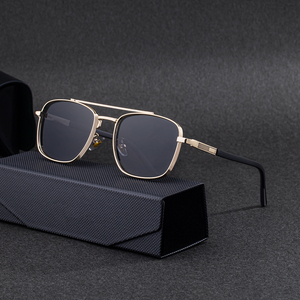 <span class=keywords><strong>Lunettes</strong></span> de soleil carrées rétro Partagas en métal avec charnière à ressort, double pont, protection UV400, personnalisables avec logo, pour hommes – Vente en gros - Product Image 2