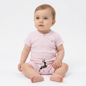 Combinaison bébé unisexe en jersey de coton biologique et bambou avec fermeture à boutons-pression, éco-responsable, hiver, couleurs personnalisées, OEM - Product Image 1