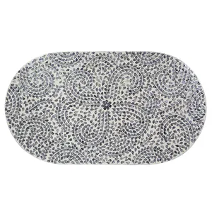 Wholesale Elegant Mother of Pearl Table Sea Shells Inlay Table for Living Room High Quality <b>Mosaic</b> Oval Table - Product Image 3