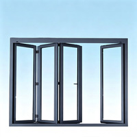 Porte pliante en verre moderne Meidoor pour extérieur avec cadre en aluminium finition noire pour chambre et hôpital, étanche et insonorisée