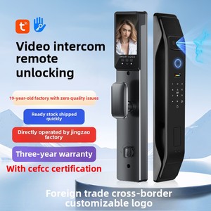 Hoàn toàn tự động 3D Video intercom khóa thông minh cho cửa gỗ mặt & nhận dạng vân tay Home cửa gỗ mật khẩu khóa - Product Image 3
