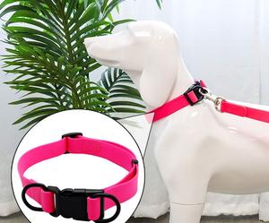 Bonito <span class=keywords><strong>collar</strong></span> suave de PVC para mascotas, impermeable y fácil de limpiar, duradero para gatos o perros, patrón sólido - Product Image 1