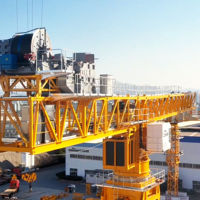 Grue à tour à plateforme plate Dahan DH2500 de 200 tonnes, hauteur libre de 106 m, certifiée ISO CE, composants essentiels moteur/engrenage/PLC, longue durée de vie
