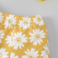 Ensemble de vêtements pour filles en bas âge, 2 pièces, marque privée, été, coton, bretelles spaghetti, volants, imprimé floral, pantalon évasé