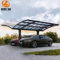 Abri de voiture portable en aluminium de style européen, imperméable, avec toit en polycarbonate solide, design moderne, abri de stationnement durable pour voitures