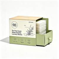 Feuilles de lessive parfumées à l'arbre à thé, portables, nettoyage en profondeur, parfum frais, papier de lessive dissolvable