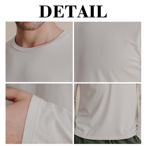 T-shirt en jersey léger à manches longues et col rond pour homme Kingsen, 100 % coton, logo personnalisé sur le devant, coupe classique, séchage rapide - Product Image 6