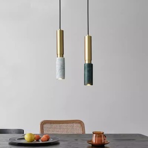 Nordic Cylindrical Pendant <b>Light</b> Marble Brass Home <b>Dining</b> Room Lighting 3-5m Coverage - Product Image 1