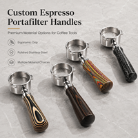 Poignée de Porte-Filtre à Espresso Personnalisée OEM en Bois Laminé, Fibre de Carbone et Résine G10 pour Machine à Café – Pièce de Remplacement