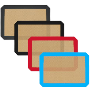 Tapis de cuisson en silicone réutilisables antiadhésifs, tapis de pâtisserie résistants à la chaleur pour four, micro-ondes, congélateur, ensemble en vrac avec bordure multicolore - Product Image 1