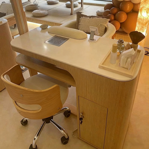 Table à ongles de style japonais, modèle pour une personne avec aspirateur et lampe, table à ongles multifonctionnelle avec comptoir en granit - Product Image 2