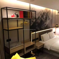 Muebles de Dormitorio Modernos Personalizados para Hotel, Juego Completo de 3 Piezas, Marco de Cama de Madera, Mesitas de Noche, Cabecera, Escritorio, Silla, Armario