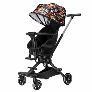 Andador de bebé de visión alta de cuatro ruedas con toldo, doble freno, plegable, portátil, <span class=keywords><strong>carrito</strong></span> plegable con paraguas - Product Image 3